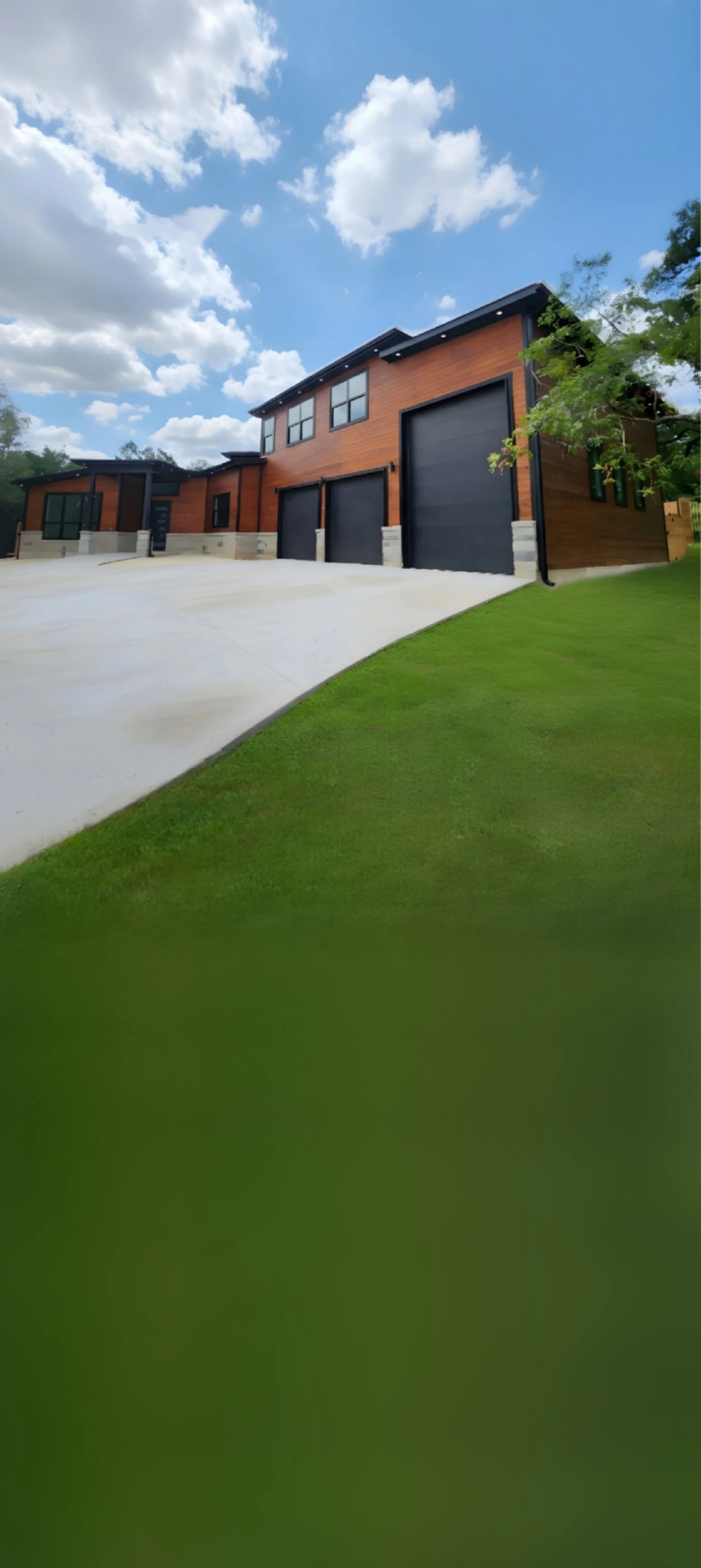 Modern Home with Garage Doors